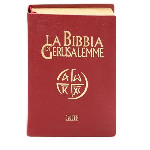 Bibbia di Gerusalemme pelle ed. tascabile rosso - Officine Monastiche